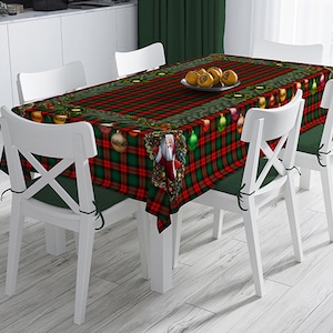 Christmas tablecloth, rectangle tablecloth, Winter tablecloth, Christmas decor, Christmas home, Christmas Gift, Santa gnomes
