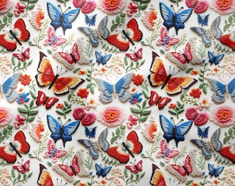 3D Butterfly & Floral Pattern Digital Printed Upholstery Polyester Fabric-Upholstery-Furniture-Drapery-PES