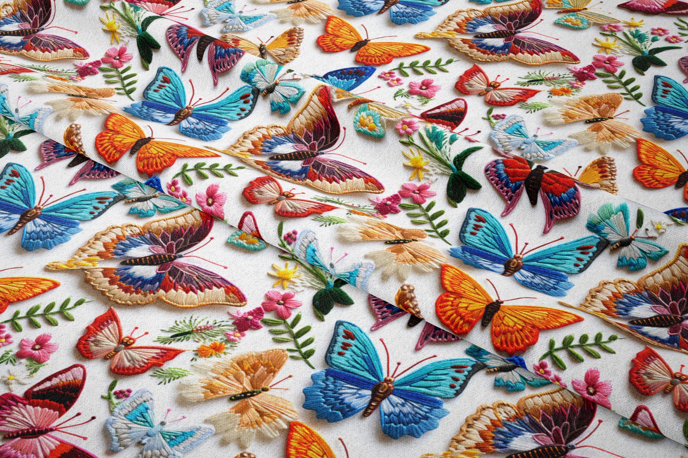 3D Vibrant Butterfly Patterned Digital Printed Microfiber Decorative Fabric-Upholstery-Furniture-Drapery-PES