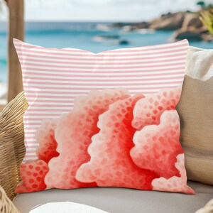 Red Coral Pattern Cushion Cover, Poster Print Fabric, Home Decoration,Pillow Cover,Unique Cushion Cover,Home Decor