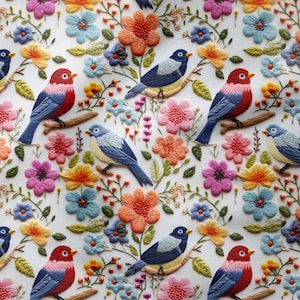Multi-Purpose Decorative Design Digital Printing Fabric With 3D Colorful Floral Bird Pattern-Upholstery-Furniture-Drapery-PES