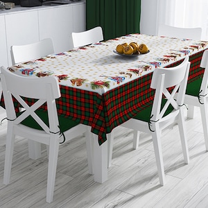 Christmas tablecloth, rectangle tablecloth, Winter tablecloth, Christmas decor, Christmas home, Christmas Gift, Santa gnomes