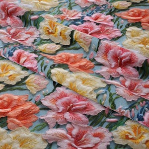 Pastel Large Floral Digital Print Microfiber Polyester Fabric – Romantic & Natural-Upholstery-Furniture-Drapery-PES