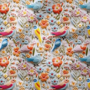 Multi-Purpose Decorative Design Digital Printing Fabric With 3D Colorful Floral Bird Pattern-Upholstery-Furniture-Drapery-PES