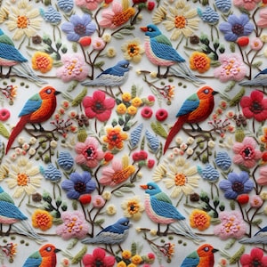 Multi-Purpose Decorative Design Digital Printing Fabric With 3D Colorful Floral Bird Pattern-Upholstery-Furniture-Drapery-PES