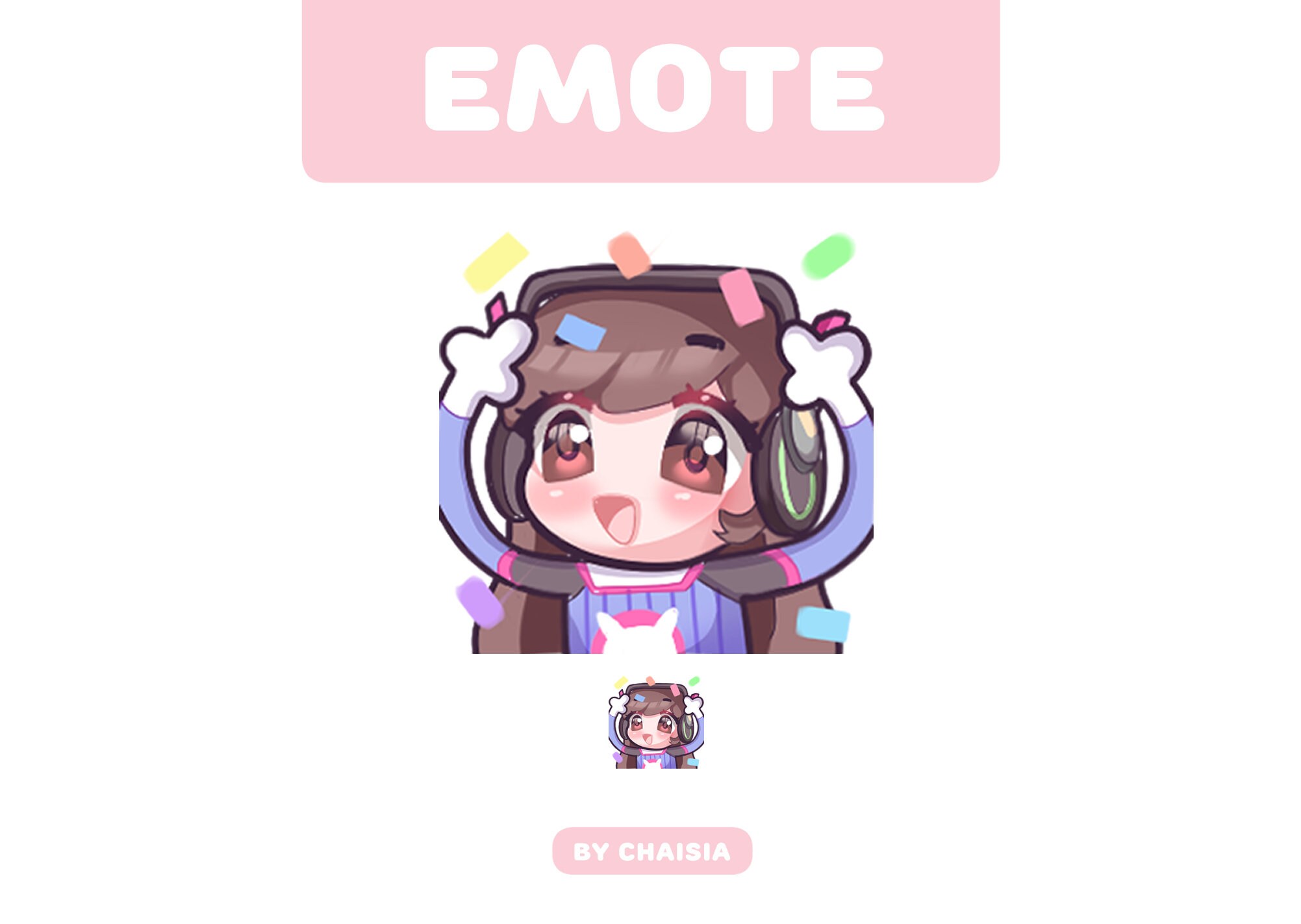 Dvachibi Sticker Cute DVA Overwatch Hype, Hypers Sticker Emote for Twitch Streamers ...