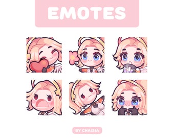 Dvachibi Sticker Cute DVA Overwatch Sticker Emotes Set Bundle for Twitch Streamers ...