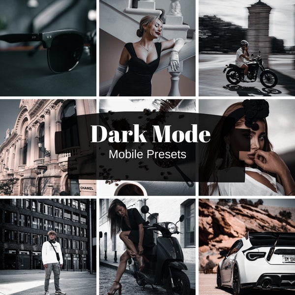 10 BLACK Lightroom Mobile Presets, Dark presets, Moody, Vintage, Noir presets, Black Filter for Instagram, Luxury Presets, Aesthetic Presets