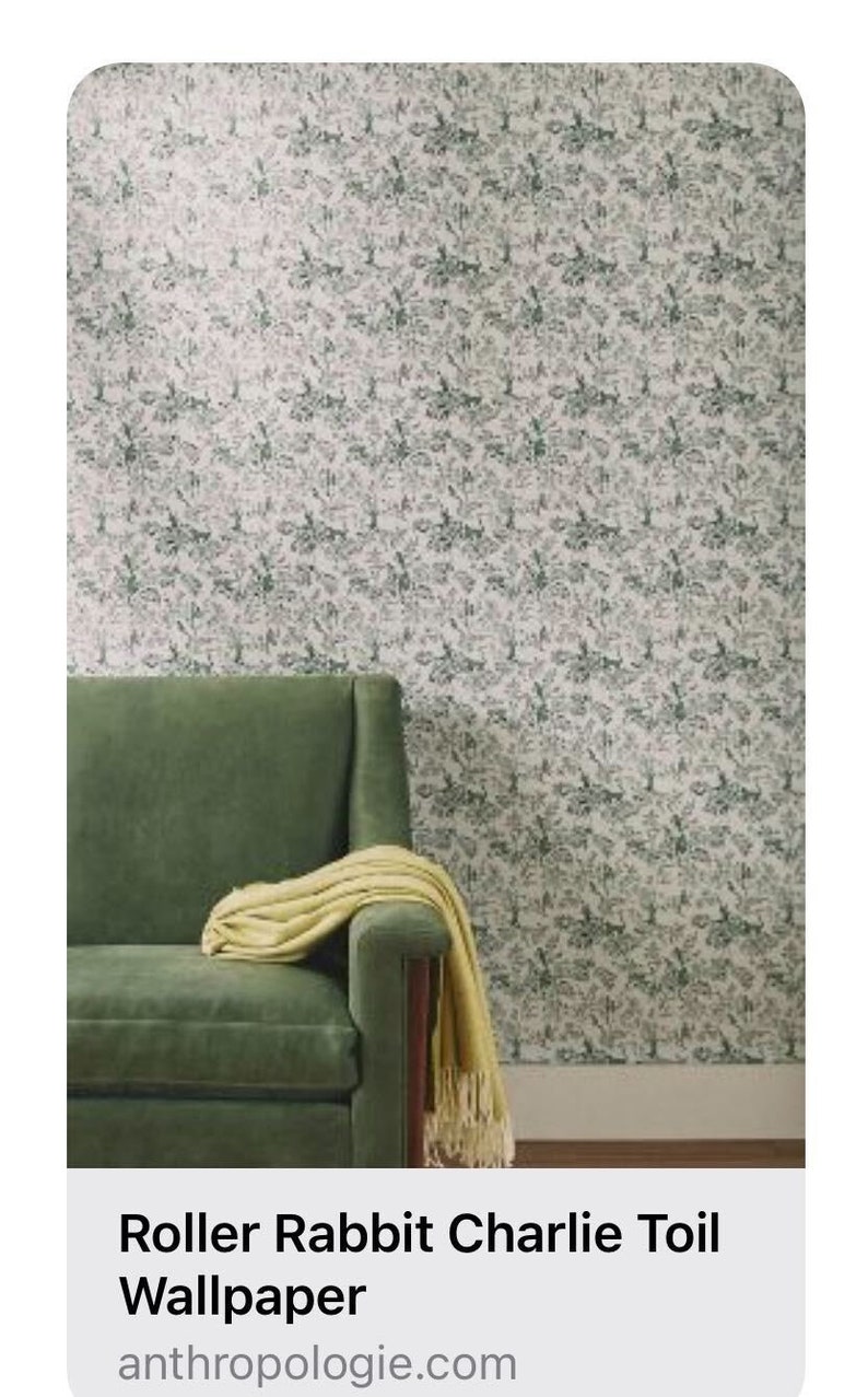Monkey Wallpaper Green Charlie Toil Roller Rabbit Etsy