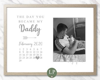 Personalised Fathers Day Dad Gift Photo Print The Day You Became My Dad Daddy Grandad