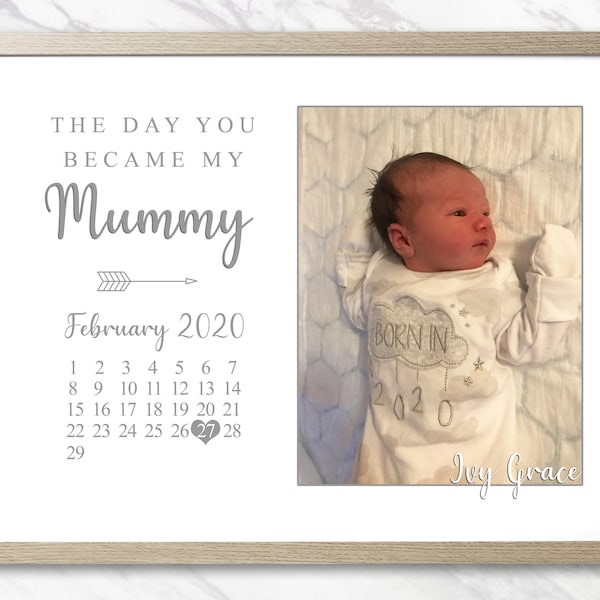 Personalised Mother's day photo print the day you became my Mummy Mum Nana Gran