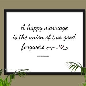 A Happy Marriage, Downloadable Printable, Wall Art