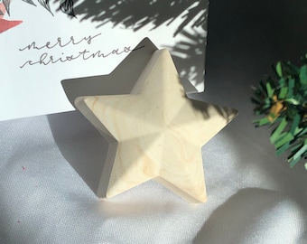 Set of 3 decorative stars for Christmas in jesmonite