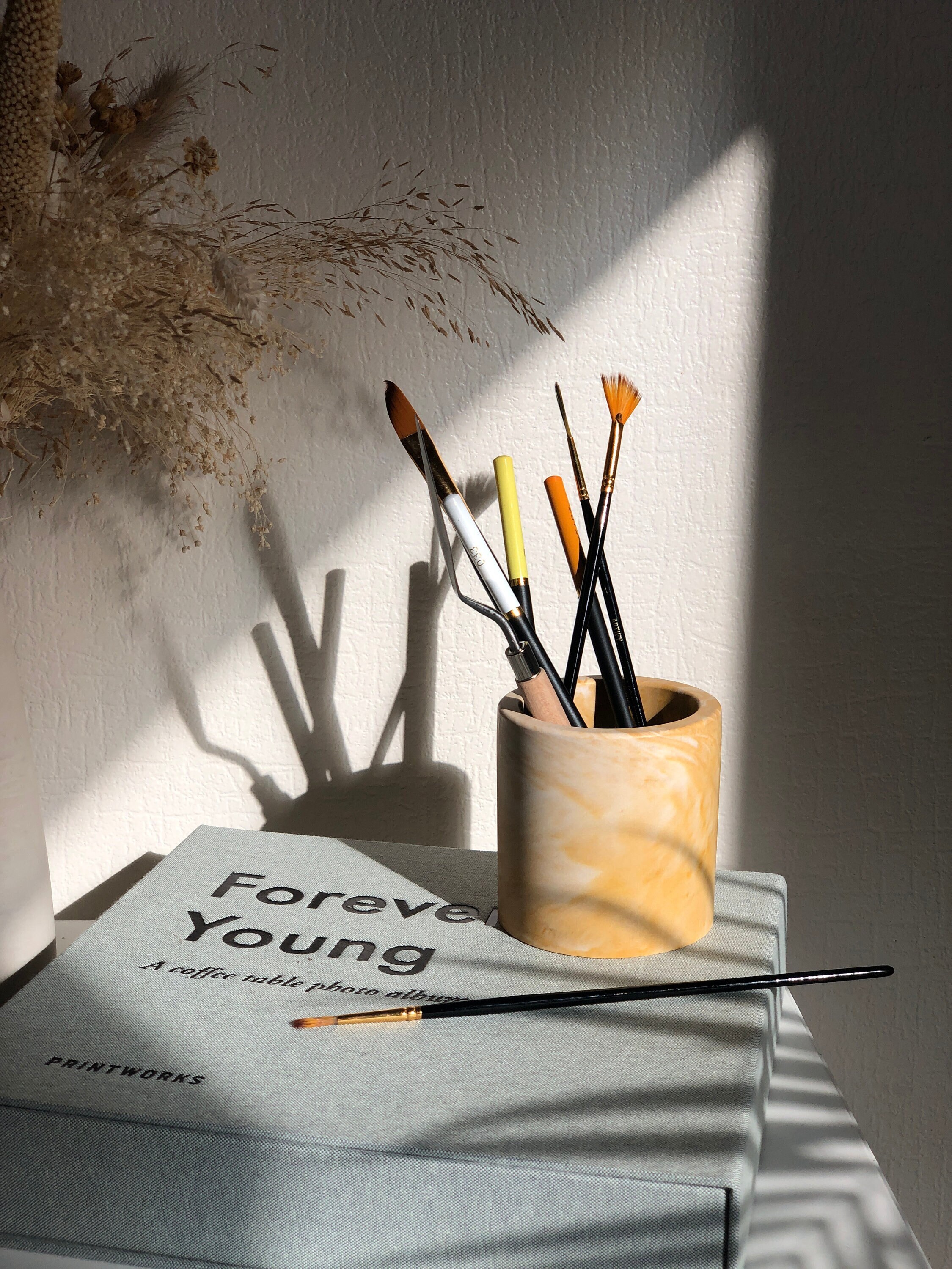 Petit Pot Jaune | Rangement Stylo - Pinceaux Vase