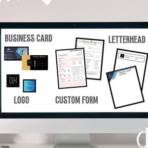 Pacchetto di avvio dell'azienda, logo personalizzato, biglietto da visita + codice QR, carta intestata, progettazione di moduli personalizzati per aziende, regalo per imprenditori