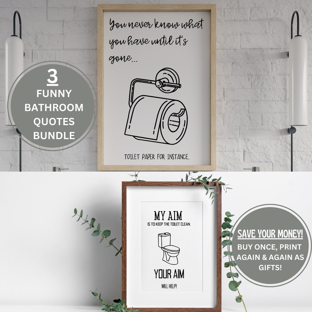 Funny Bathroom Digital Wall Art Humour Quote Farm Housewarming - Etsy