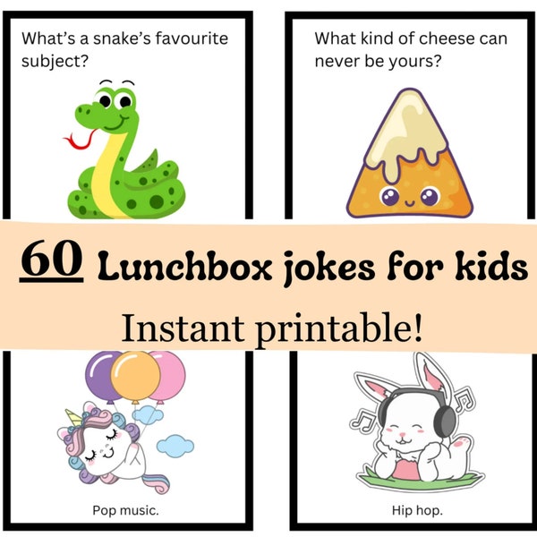 Lunchbox jokes for kids 6,7,8, back to school, printable lunch notes for kids, instant download, funny school lunch love, all holidays jokes