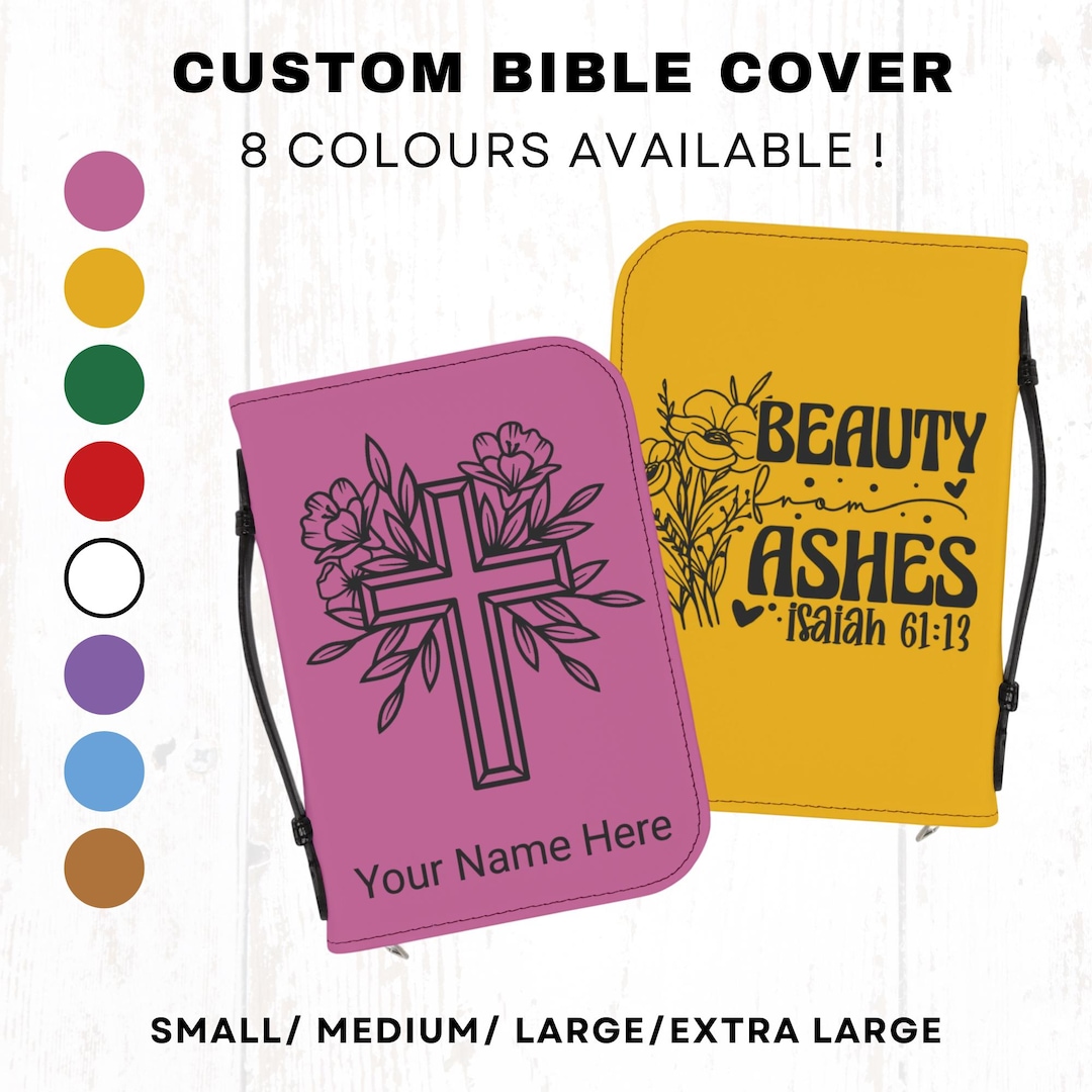 Custom Floral Bible Cover: PU Leather Christian Gift - Etsy