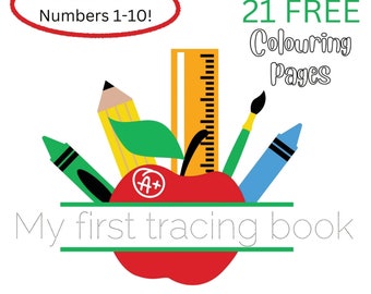 My first tracing book, Upper & lower case, numbers 1-10 Preschool/Kindergarten alphabet number tracing, early learning gifts for age 3 4 5