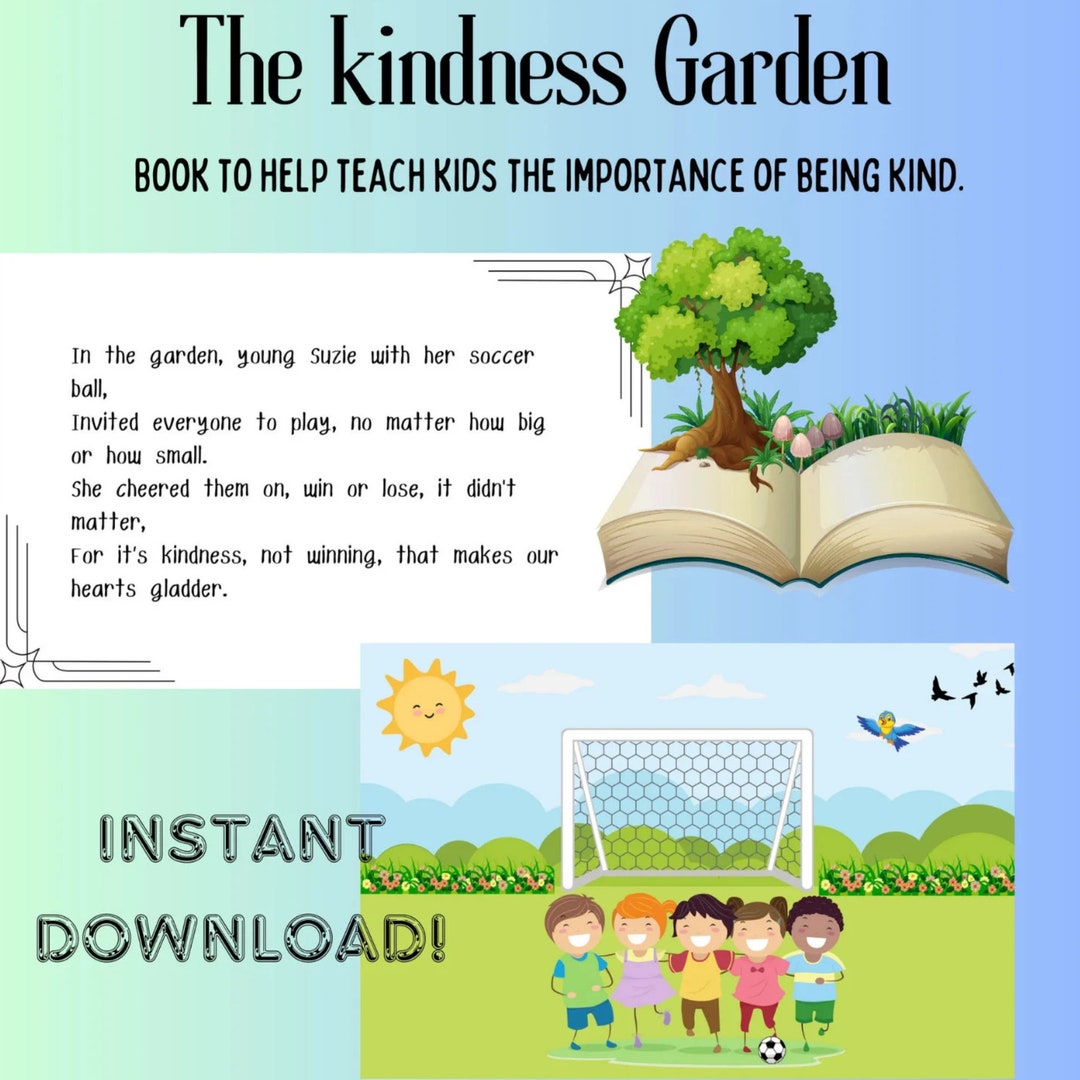 Kindness Garden Printable Children's Book: Rhyming Story (PDF Download ...