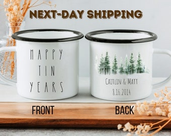 Personalized 10th Anniversary Campfire Mug: Tin Years Gift