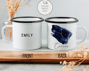 Personalized Cancer Zodiac Camping Mug: Astrological Gift