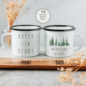 Tin Year Anniversary Mug | 10 year wedding anniversary gift for husband | Personalized 10th Wedding Celebration Gift | ten years together |