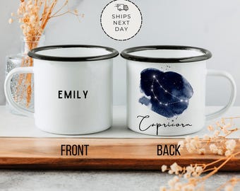Personalized Capricorn Zodiac Camping Mug: Astrological Gift
