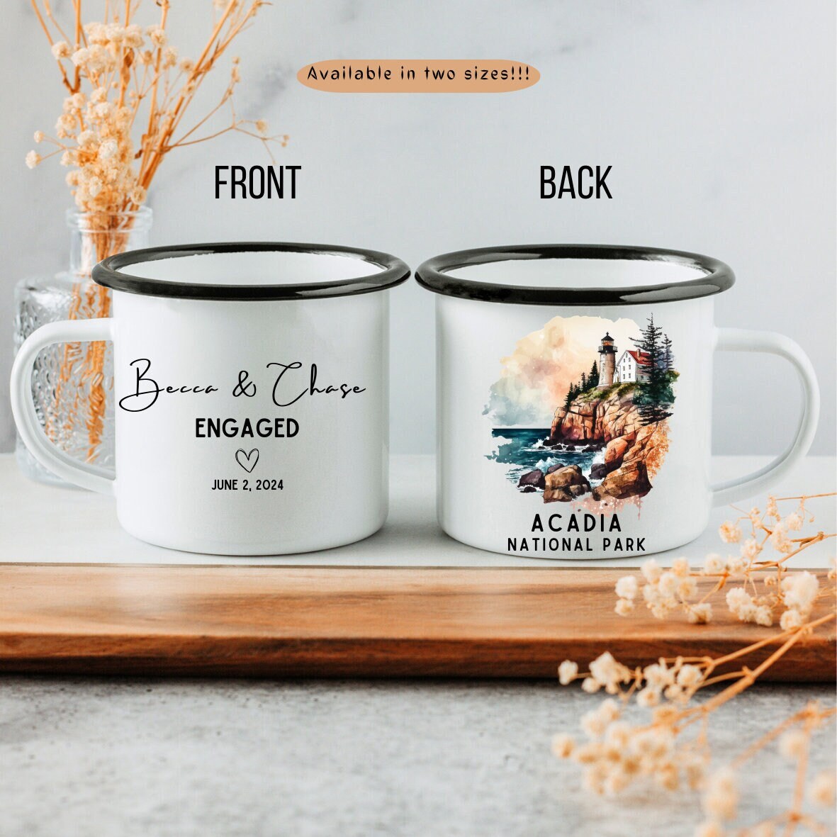 acadia 100 years coffee mug Acadia National Park Marble 15oz Mug in Forest Green