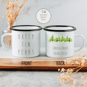 Tin Year Anniversary Mug | 10 year wedding anniversary gift for husband | Personalized 10th Wedding Celebration Gift | ten years together |