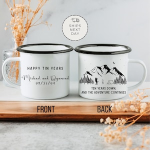 Tin Year Anniversary Gift Mug | Personalized 10th Wedding Gift | Ten year anniversary mug | 10-year wedding anniversary gift for husband