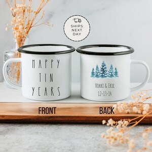 Personalized 10th Anniversary Campfire Mug: Tin Year Gift