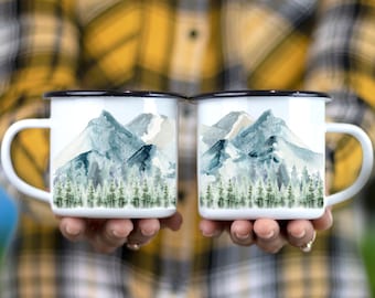 Mountain Enamel Camp Mug: Personalized Adventure Gift