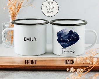 Personalized Taurus Zodiac Camping Mug: Astrological Gift