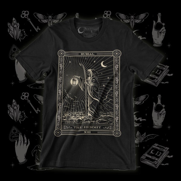 The Hermit Tarot Card Tee | The Hermit Graphic Tee | Witchy Apparel | Tarot Card Tee | Occult Fashion | Emo Apparel | Dark Apparel