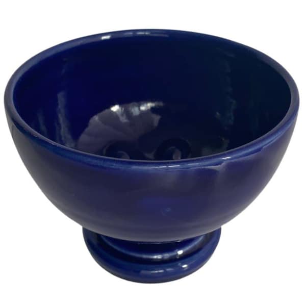 Ceramic shaving bowl blue with insets