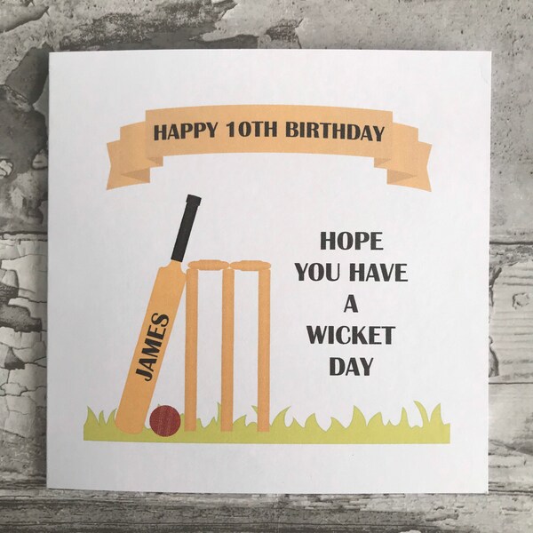 Personalised Cricket Card/Cricket Birthday Card/Birthday Card #50W