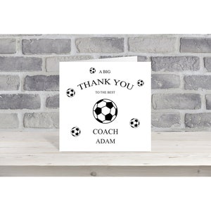 Personalised Thankyou Coach Card/Thankyou Coach Card/Football Coach Card #38