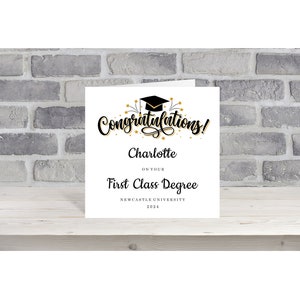 Personalised Degree Card/First Class Degree Card/Congratulations Card #310W