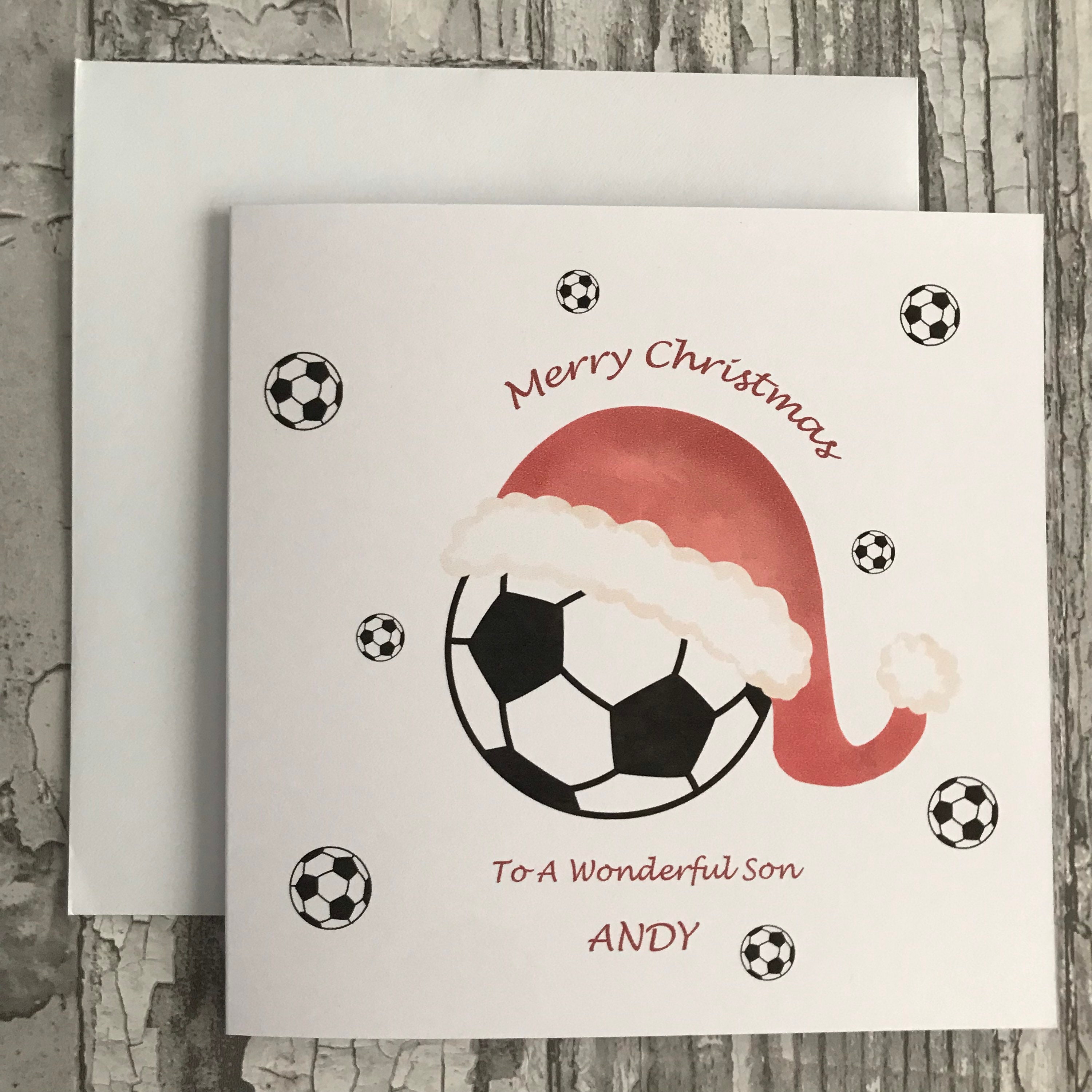 Personalised Football Christmas Card/football Christmas Etsy UK