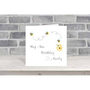 Personalised Birthday Card/Bee Birthday Card/Fun Birthday Card/Birthday Card W