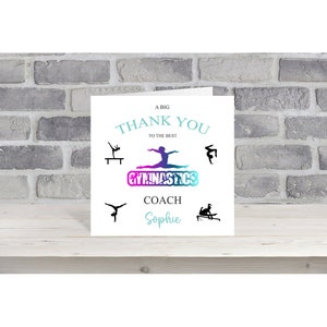 Personalised Gymnastics Card/Gymnastics Thank You Card/Gymnastics Coach Card #32W