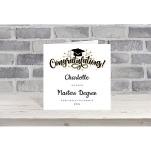 Personalised Masters Degree Card/Congratulations Masters Degree Card #310W