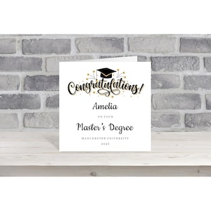 Personalised Master&#39;s Degree Card/Congratulations Master&#39;s Degree Card #310W