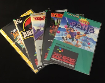 Super Nintendo / SNES - Instruction Manual Sleeves / Protectors (250 Pack)