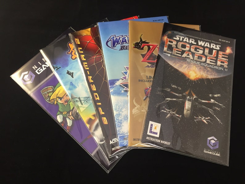 Nintendo Gamecube Instruction Manual Sleeves / Protective Etsy