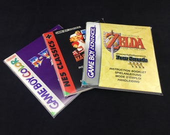 Game Boy Color / Advance - Instruction Manual Sleeves / Protectors (25 Pack)