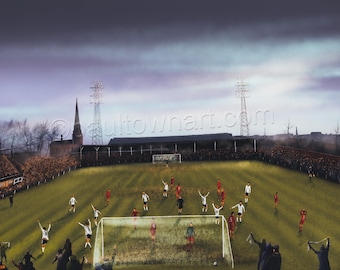 Edgar Street,  Hereford  v Newcastle 1972   - A3  print