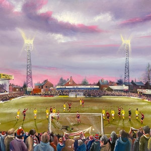 Póster impreso de 20&#39;&#39; x 30&#39;&#39; de la cuarta ronda de la Copa FA de enero de 1985 de York City contra Arsenal
