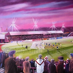 Broomfield Under Lights , Airdrieonians  20&#39;&#39; x 30&#39;&#39; box canvas print